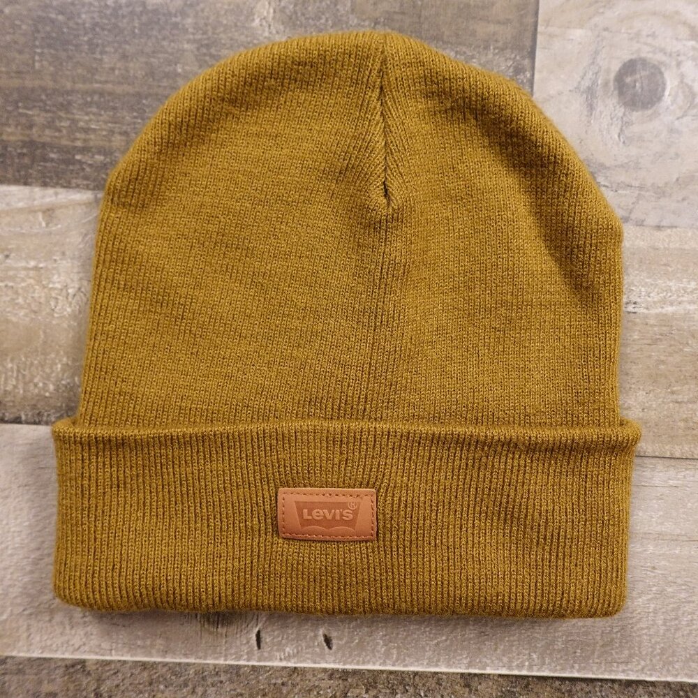 Levi’s Brown Knit Beanie Hat Acrylic Adult One Size